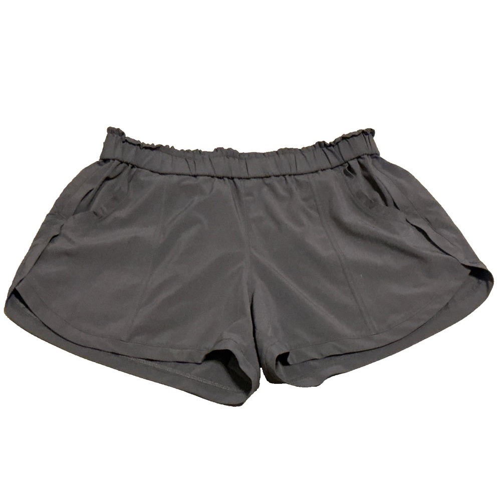 Athleta Shorts Women Small Gray Pockets Athletic Gym Workout 3" inseam Run Walk